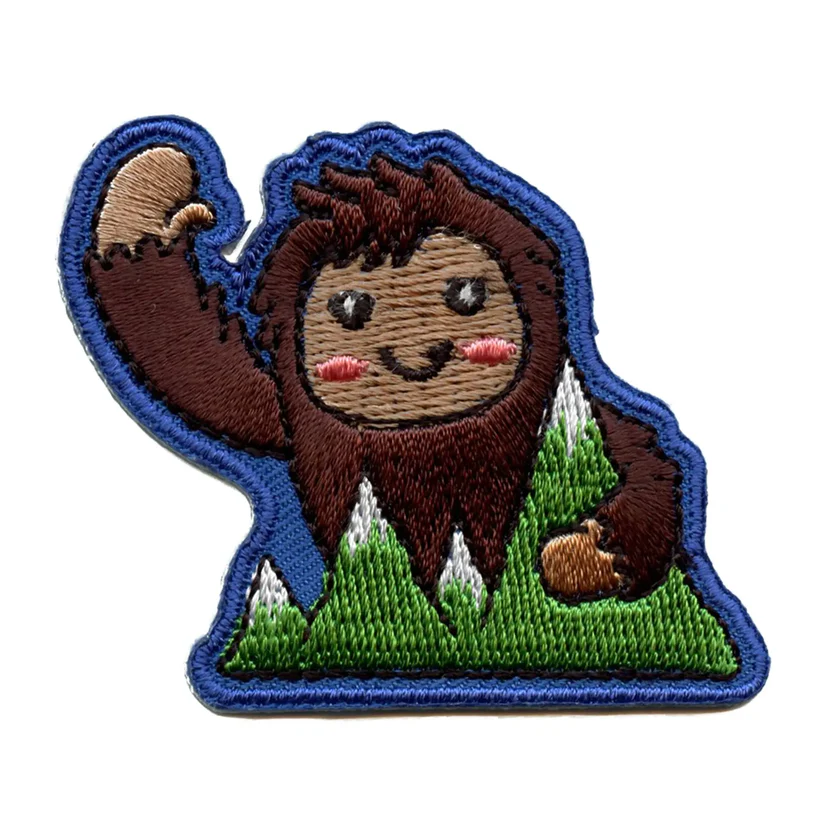 Big Foot Waving Forest Embroidered Iron On Patch