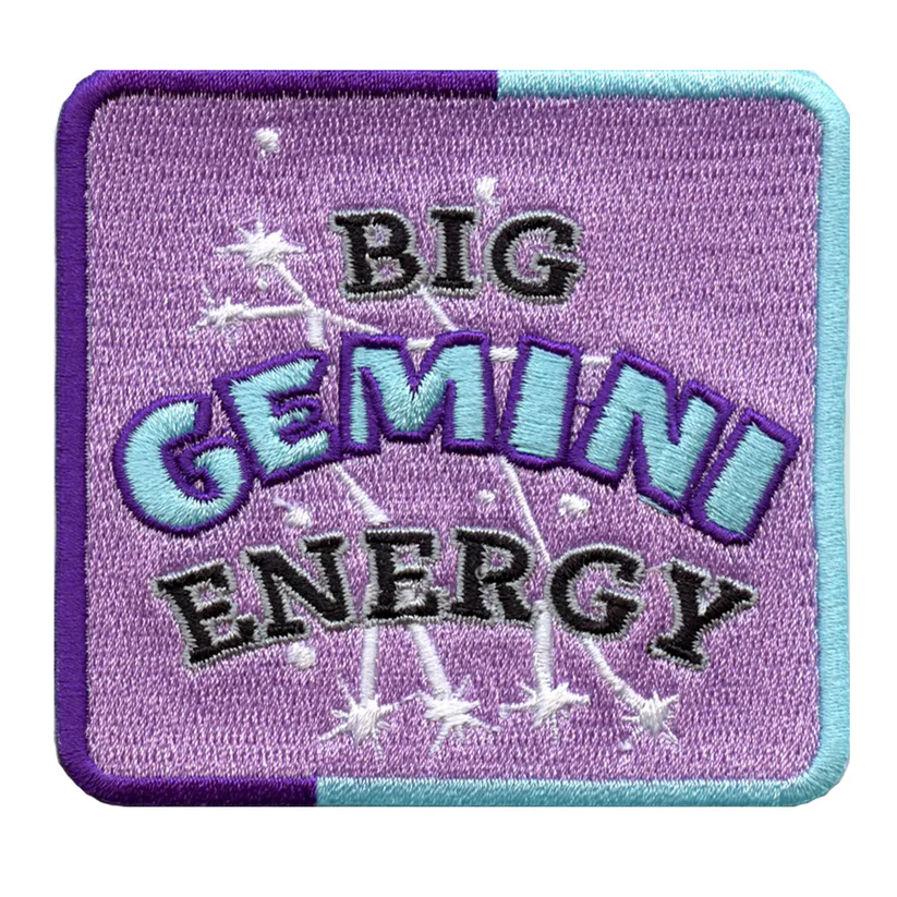 Big Gemini Box Embroidered Iron On Patch
