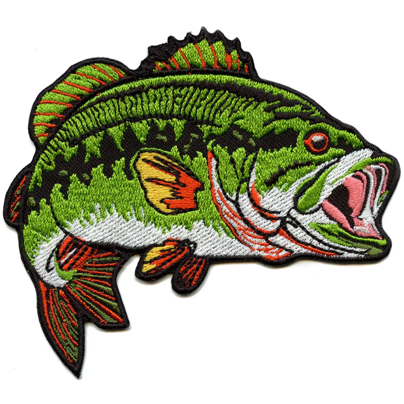 Big Mouth Bass Patch Embroidered Iron On