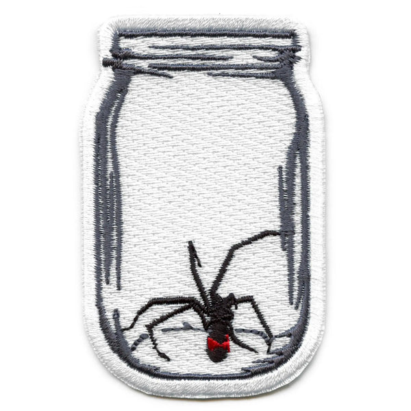 Black Widow In Jar Embroidered Patch - Black Widow In Jar Embroidered Patch USA Black Widow In Jar Embroidered Patch - View 1