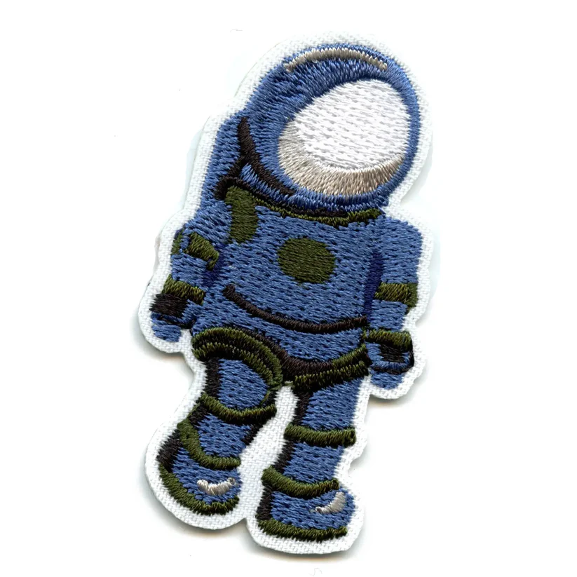 Blue Astronaut Embroidered Iron On Patch