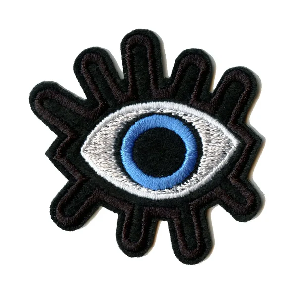 Blue Eye With Lashes Embroidered Patch