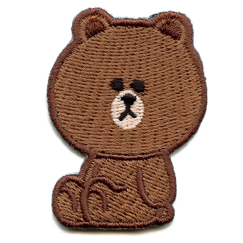 Bear Brown Embroidered Iron On Patch
