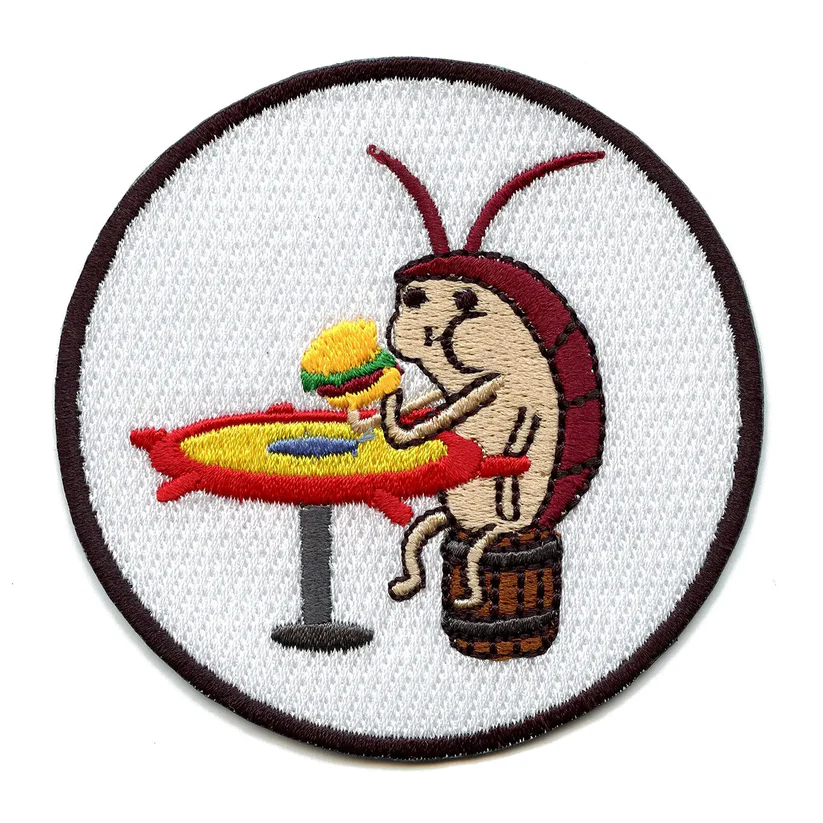 Cartoon Roach Eating Burger Patch