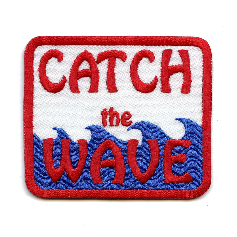 Catch The Wave red Iron On Patch - Catch The Wave Red Iron On Patch USA Catch The Wave red Iron On Patch - View 1