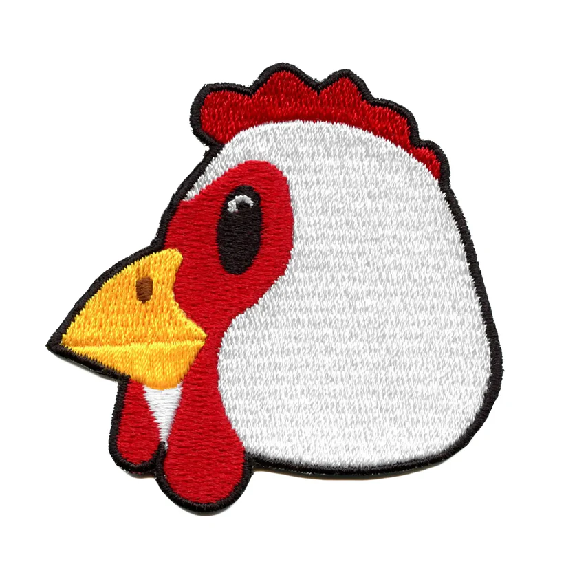 Chicken Head Patch Embroidered Iron On