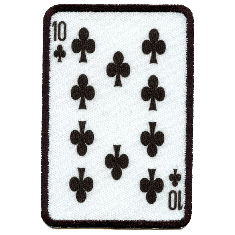 Ten Of Clubs Card Patch Iron On