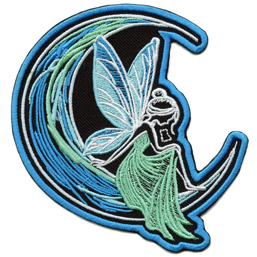 Crescent Neon Embroidered Iron On Patch