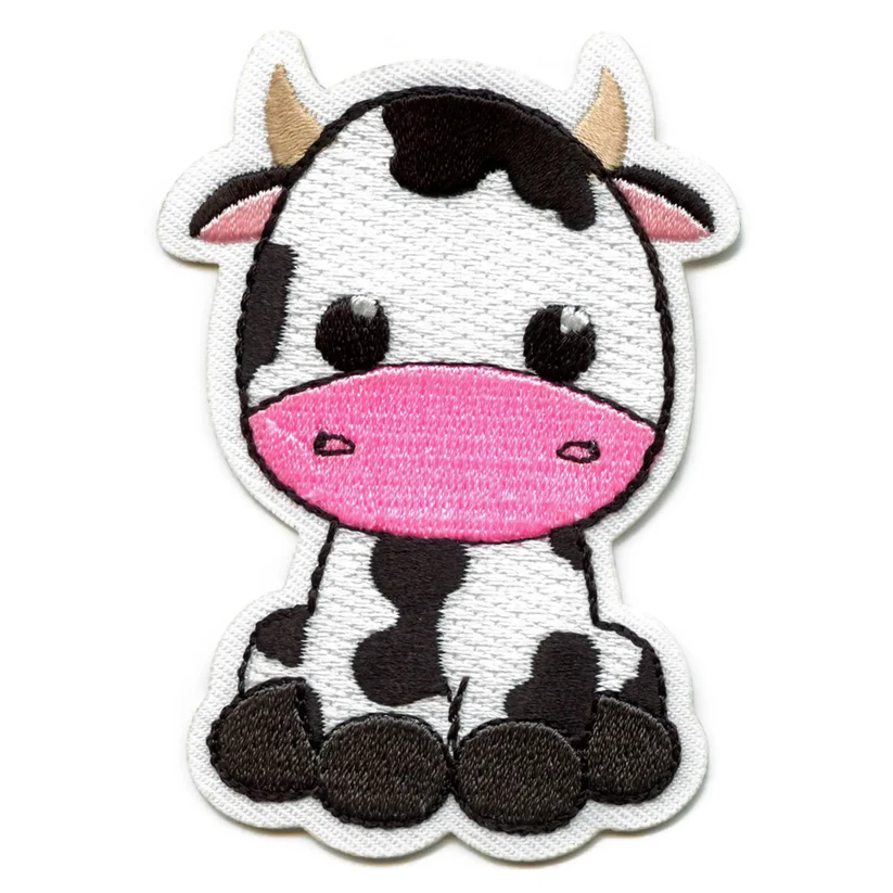 Cow Patch Embroidered Iron On