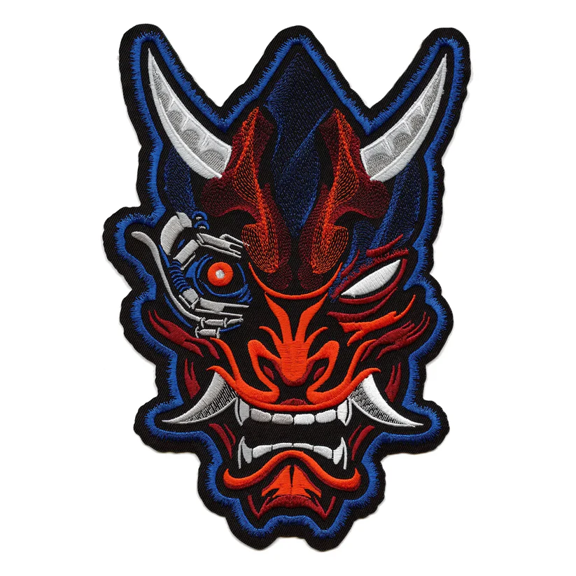 Angry Head Embroidered Iron On Patch