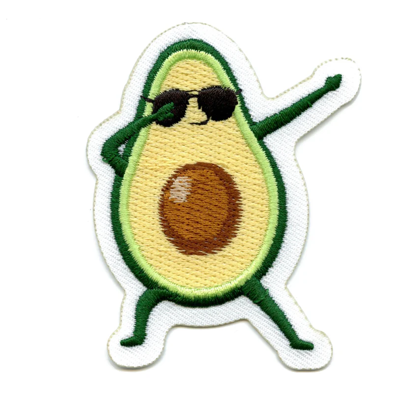 Dabbing Avocado Embroidered Patch