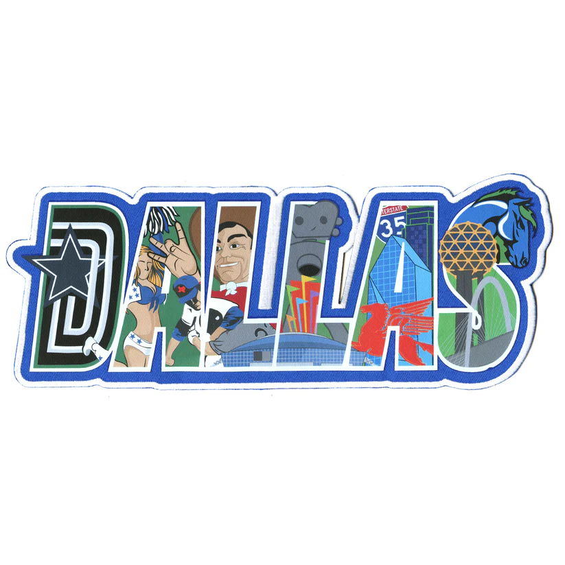 Dallas Large Iconic Collage Iron On Patch