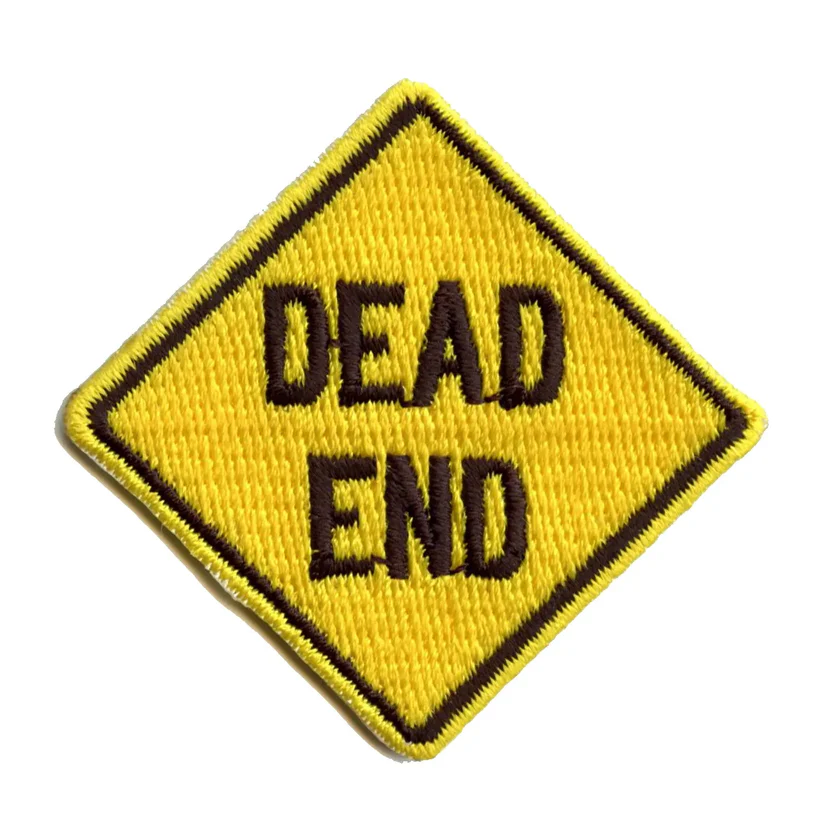 Dead End Yellow Street Sign Patch