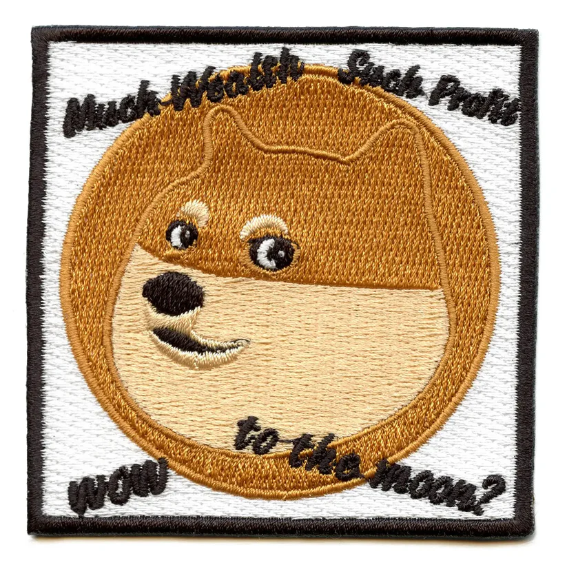 Dogecoin Wealth To Square Iron On Patch