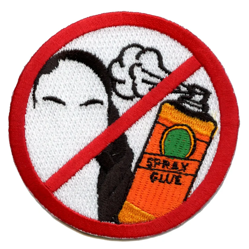 Don't Spray In Hair Spray Glue Meme Patch