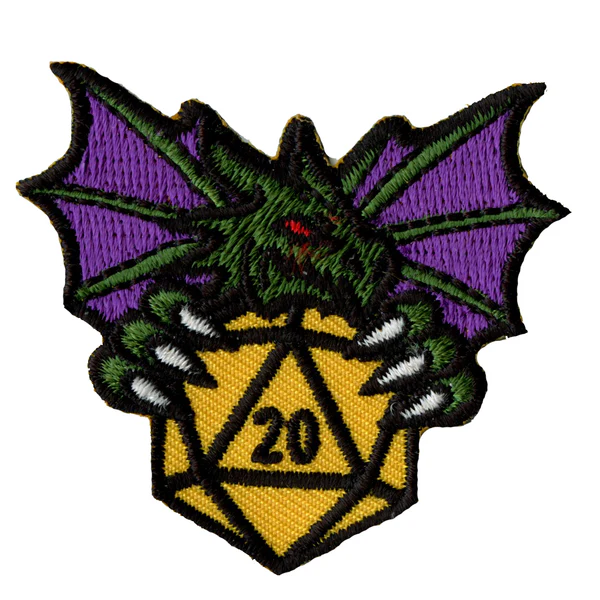 Dragon With Icosahedron Embroidered Patch - Dragon With Icosahedron Embroidered Patch Usa Dragon With Icosahedron Embroidered Patch - View 1