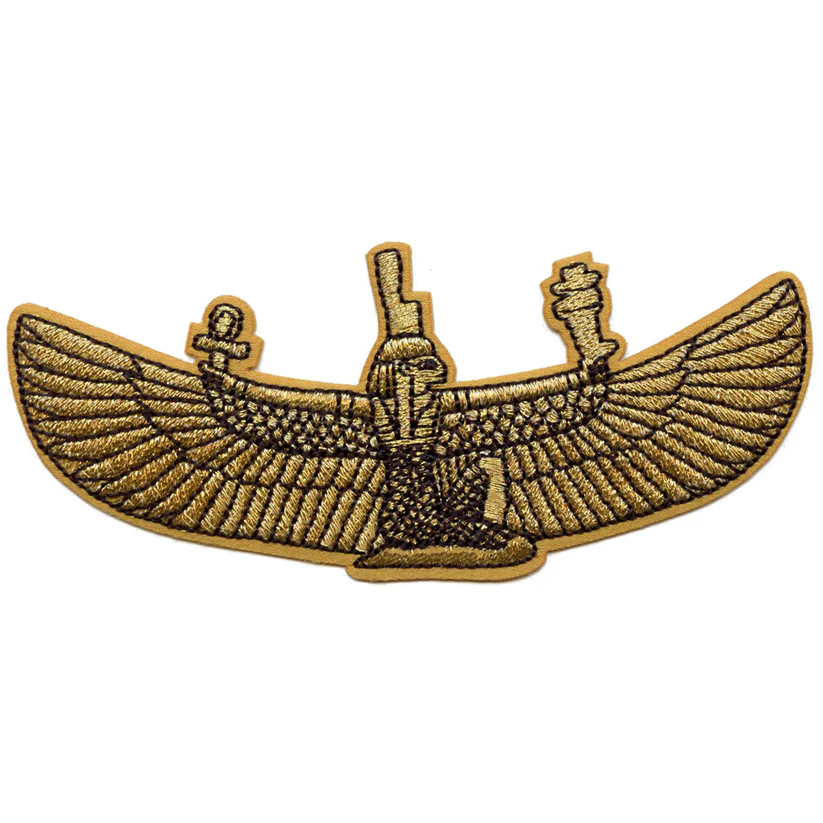 Egyptian Winged Embroidered Iron On Patch