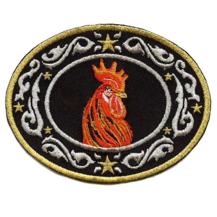 Rooster Belt Patch Embroidered Iron On
