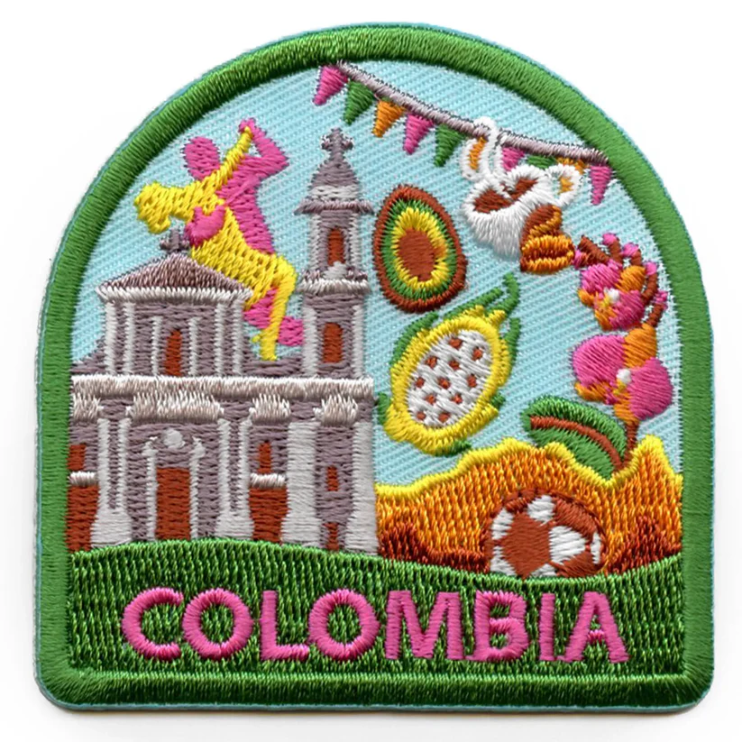 Embroidered Colombia World Iron on-Patch