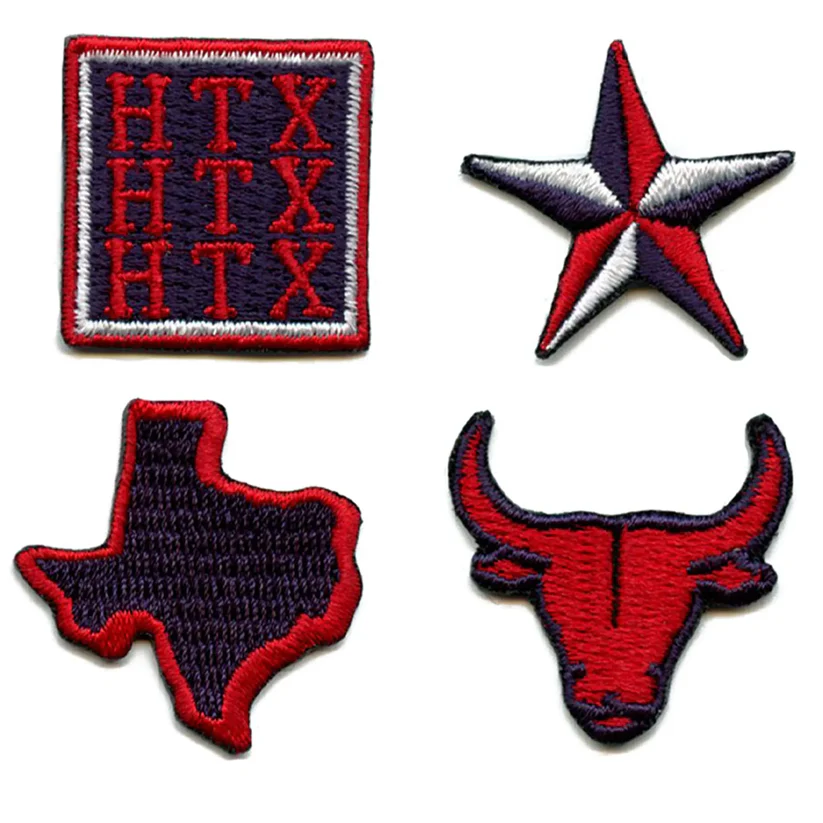 Embroidered Houston Football 4 Patch Set
