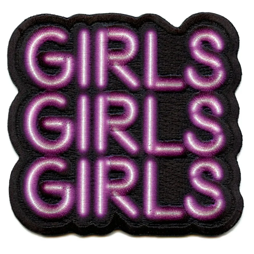 GIRLS GIRLS GIRLS Neon Sign Patch