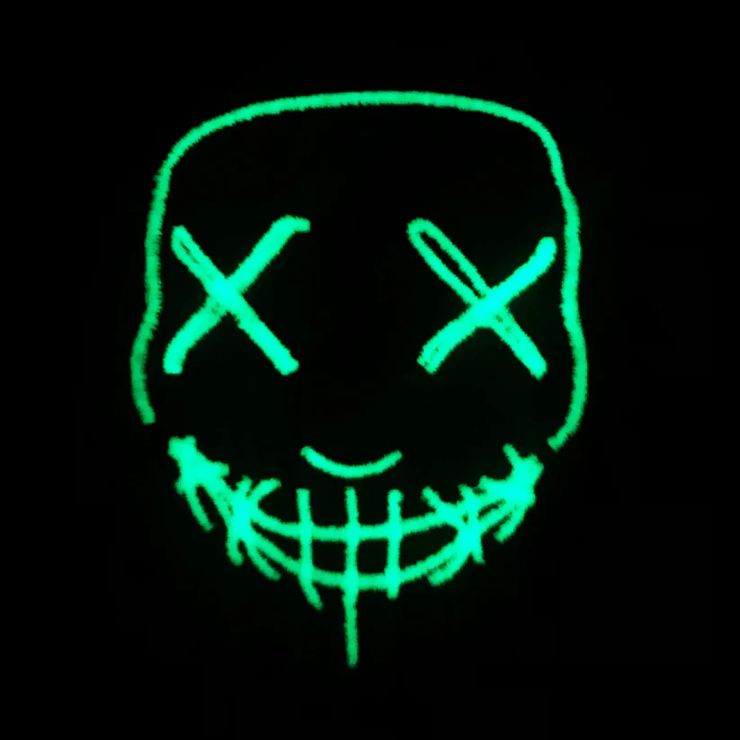 Glow In The Dark Purge Mask Iron On Patch - Glow In The Dark Purge Mask Iron On Patch USA 1 Glow In The Dark Purge Mask Iron On Patch - View 1