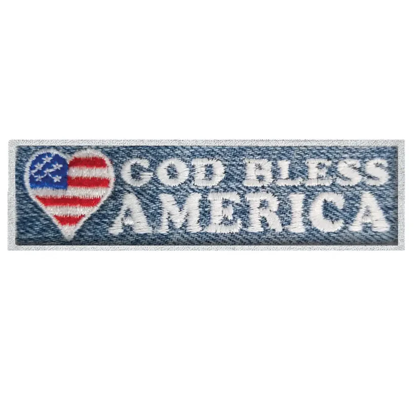 God Bless America Heart Iron On Patch - God Bless America Heart Iron On Patch USA God Bless America Heart Iron On Patch - View 1
