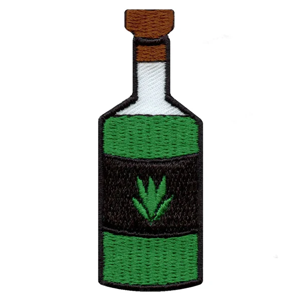 Green Herbal Juice Bottle Embroidered Patch - Green Herbal Juice Bottle Embroidered Patch USA Green Herbal Juice Bottle Embroidered Patch - View 1