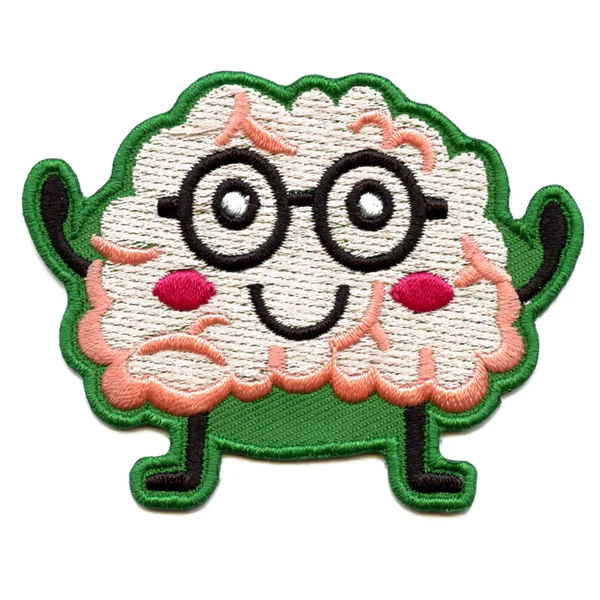 Happy Smiling Brain Embroidered Patch
