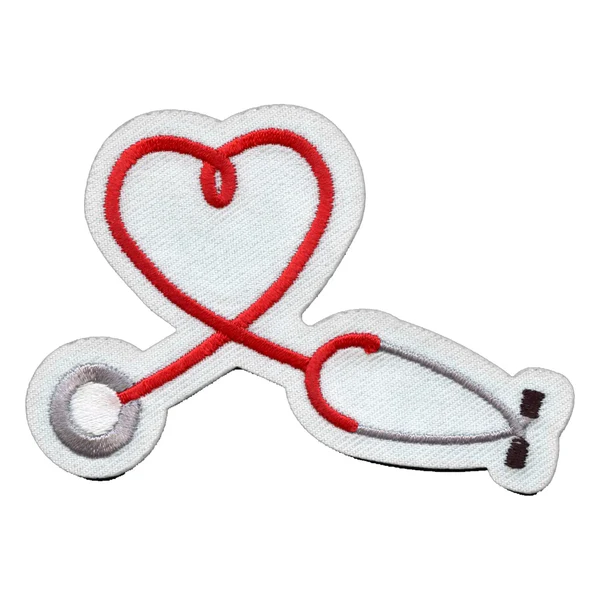 Heart Shaped Stethoscope Embroidered Patch