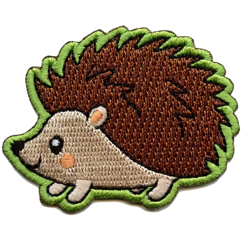 Happy Hedgehog Embroidered Iron On Patch