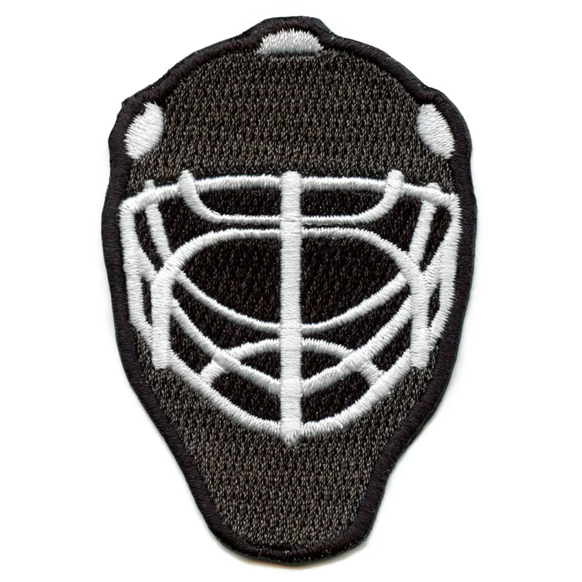 Hockey Goalie Mask Embroidered-Patch 
