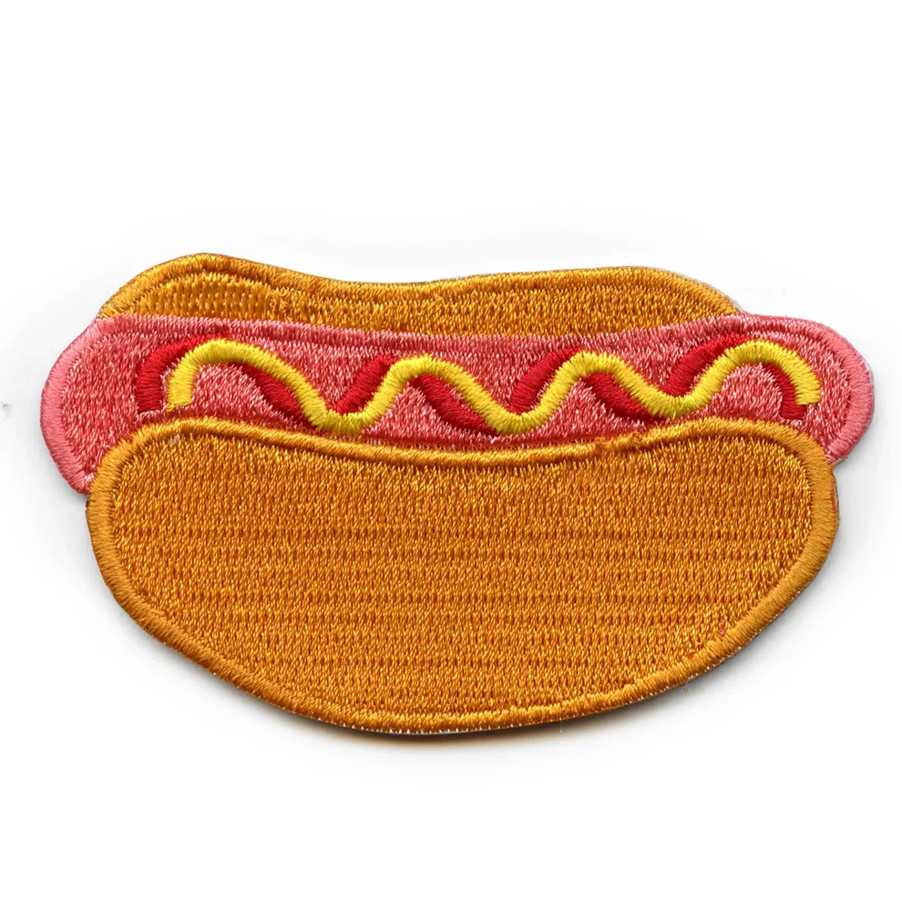 Hot Dog Food Embroidered Patch - Hot Dog Food Embroidered Patch USA Hot Dog Food Embroidered Patch - View 1