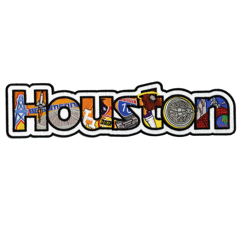 Houston Large Iconic Collage Iron On Patch