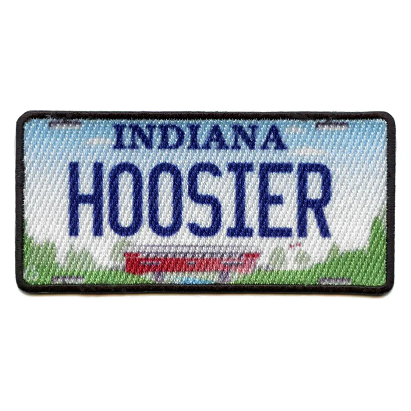 Indiana State License Plate Patch Hoosier Iron On
