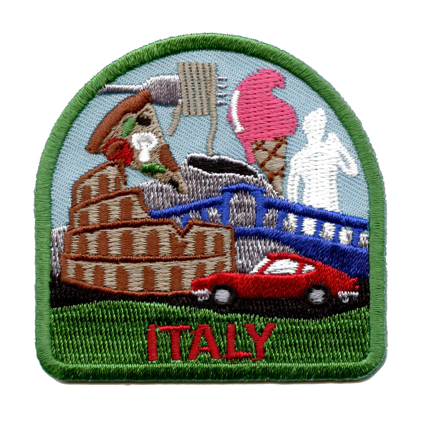Italy Travel Patch Souvenir Food Vacation Iron On