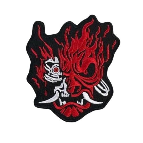 red and white oni patch - Image 1
