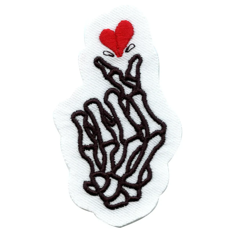 K-Pop Heart Skeleton Fingers Patch