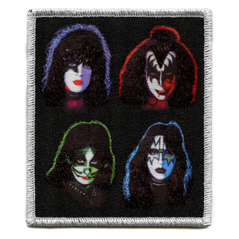 KISS Band Member Faces Colorful Patch - KISS Band Member Faces Colorful Patch USA KISS Band Member Faces Colorful Patch - View 1