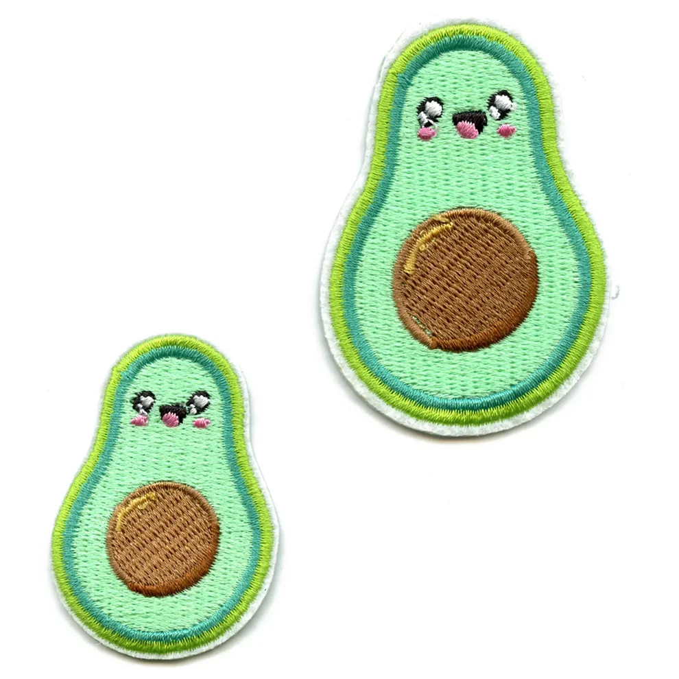 Kawaii Avocado (2pc) Embroidered Patch - Kawaii Avocado 2pc Embroidered Patch USA Kawaii Avocado (2pc) Embroidered Patch - View 1