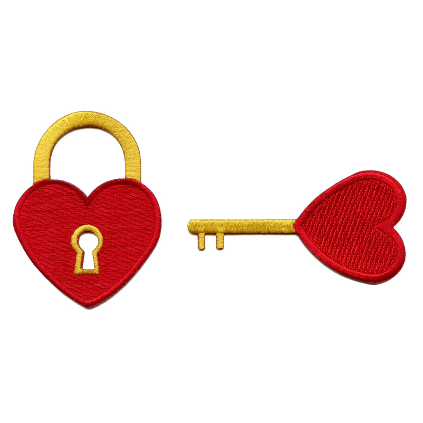 Key To My Heart Patch Set Lock and Key