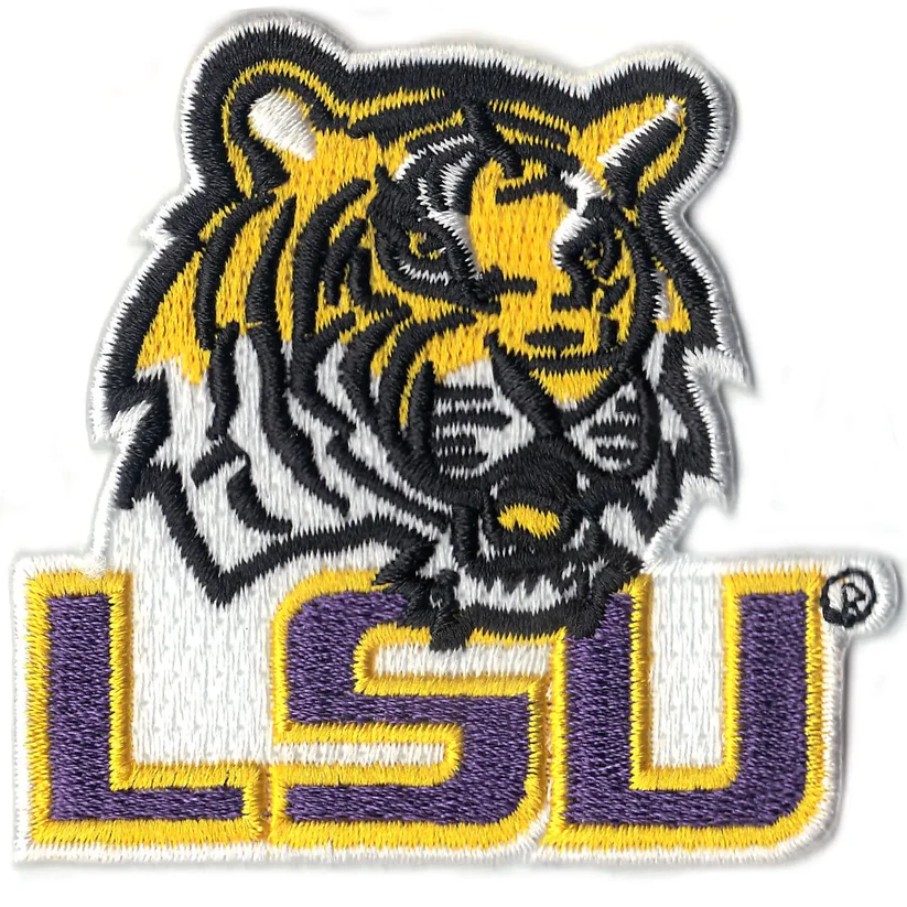 LSU With Tiger Logo Iron On-Patch