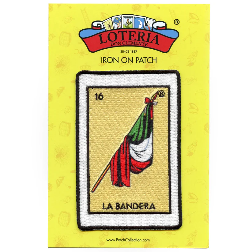 La Bandera Card Embroidery Iron On Patch - La Bandera Card Embroidery Iron On Patch USA La Bandera Card Embroidery Iron On Patch - View 1