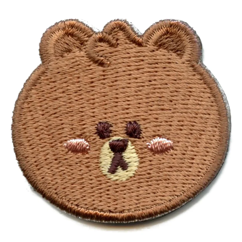 Bear Brown Head Iron On Patch