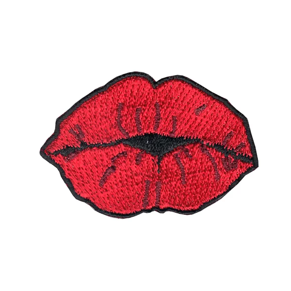 Pink Vampire Girl Lips Embroidered Patch