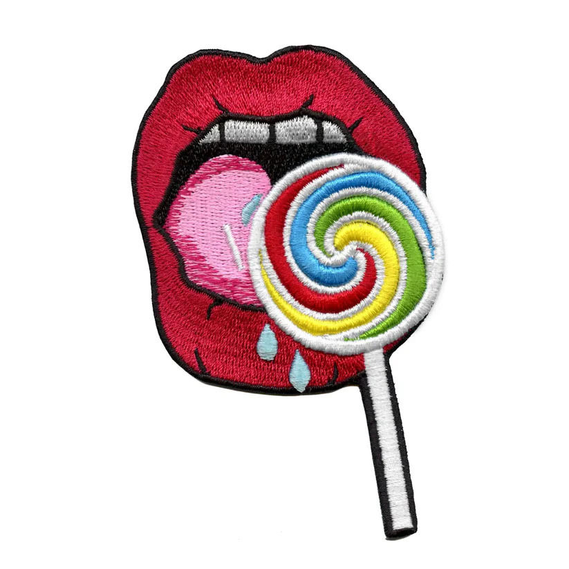 Lips Licking Lollipop Patch - Lips Licking Lollipop Patch USA Lips Licking Lollipop Patch - View 1