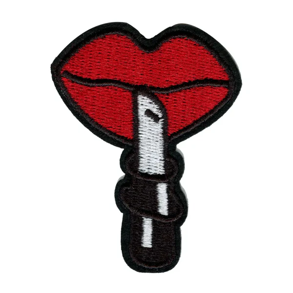 Lips With Lipstick Embroidered Patch