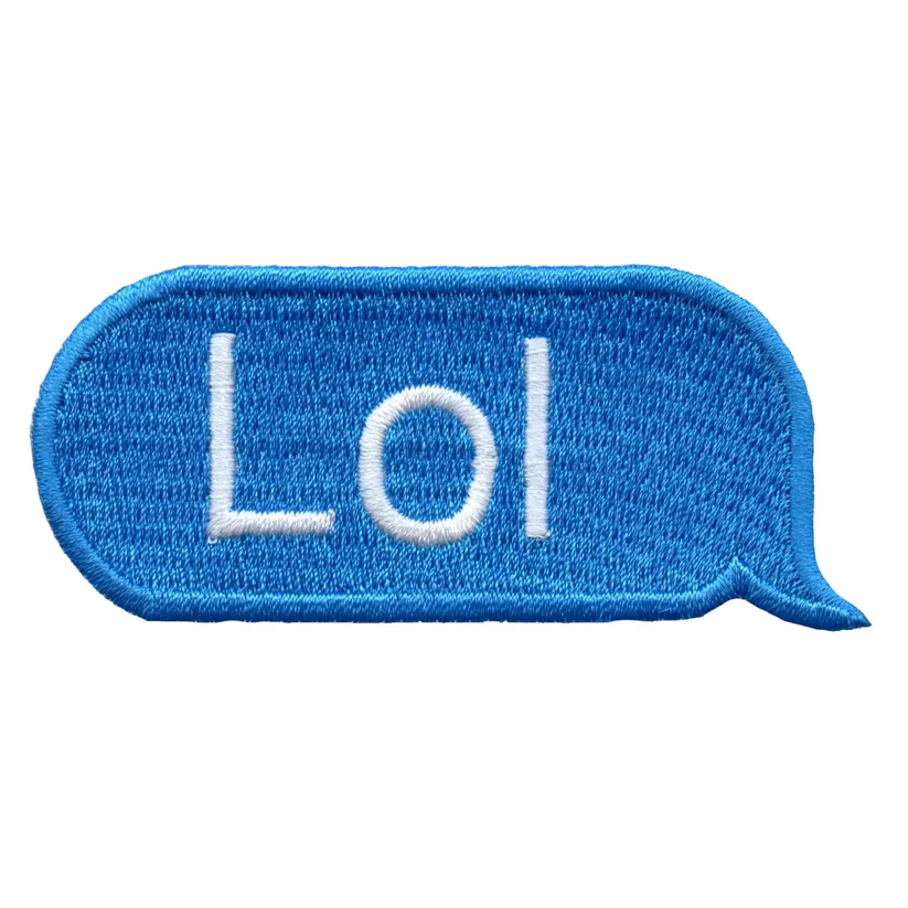 Lol Blue Text Bubble Iron On Patch - Lol Blue Text Bubble Iron On Patch USA Lol Blue Text Bubble Iron On Patch - View 1