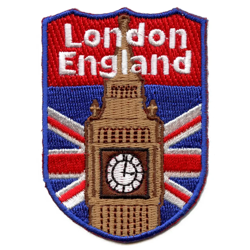 London England Shield Embroidered iron on patch