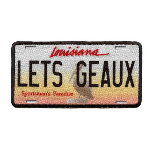 Louisiana Geaux License Embroidered Plate